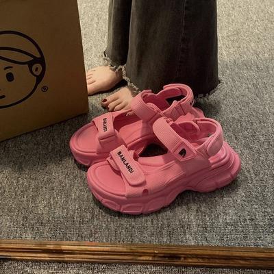 Женские сандалии супер фея лето новые толстая подошва маффин универсальные не устают ноги повседневные пляжные туфли