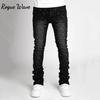 RogueWave Men Denim Fashion Individualistic Straight-leg Men Trousers European and American Fashion Elastic Pearl Denim Layered Long Pants