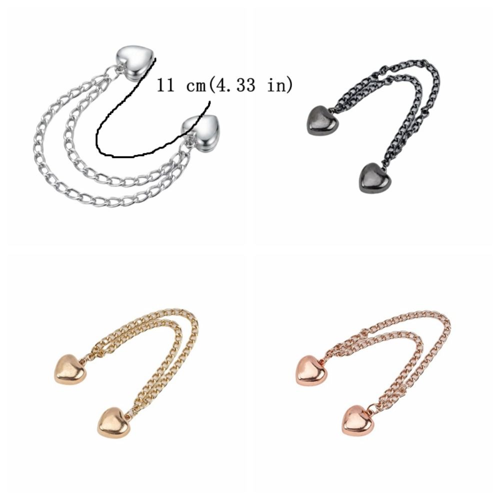 10PCS Detachable Magnetic Clothing Clip Heart-shaped Nail Free Chain Magnetic Buckle Multi-Function Metal