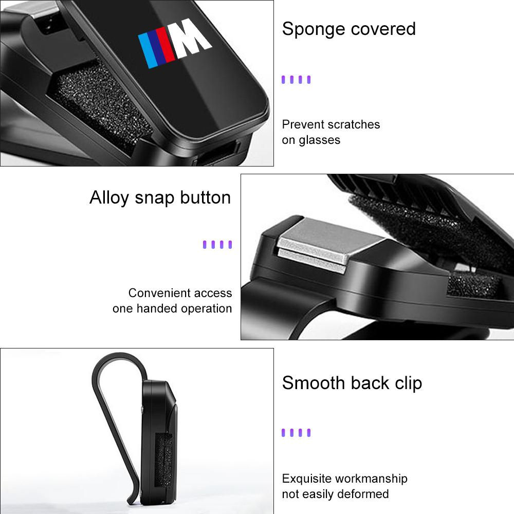 For BMW M E36 E39 E46 E60 E70 E90 E91 E92 F10 F40 G01 X1X3X4 X5 X6 X7 Car Visor Glasses Clip Eyeglasses Hanger Sunglasses Holder