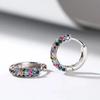 Mini Delicate Circle Earrings With Colored Gemstones For Women Are Perfect For All Seasons, Banquets, Everyday Wear Or Delicate