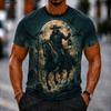 Halloween Men's Skull Bone T Shirt Short Sleeve 3D Print Crew Neck Gothic Street Dark Party  All Seasons Clothing