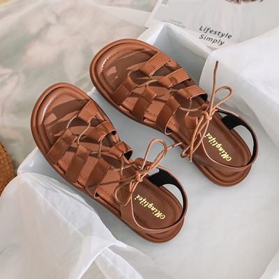 Модные римские сандалии на плоской подошве с крестообразным ремешком, женские сандалии с открытым носком, удобные повседневные тапочки, сандалии для девочек-студенток, пляжные сандалии De Mujer