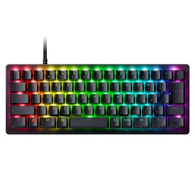 Оснащена аналоговой игровой клавиатурой Rapid Trigger Razer Razor Huntsman V3 Pro Mini JP с регулируемым оптическим переключателем срабатывания, усилие нажатия 40G