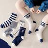 5Pairs/Set Letter Socks  Boy Girl Sport Socks Four Seasons  for Baby Classic Striped Toddler Middle Tube Sock Soft Cotton Kids