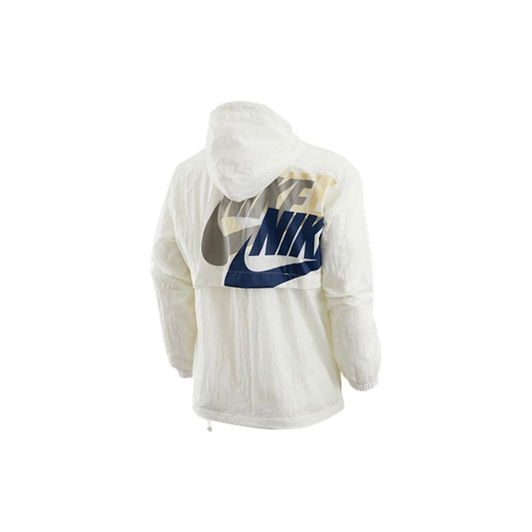 Nike Тканая куртка с капюшоном и буквенным принтом, мужская верхняя одежда, белая DV3313-133