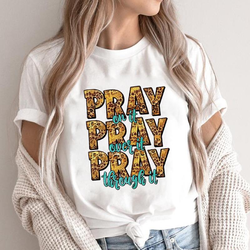 (Азиатский размер) Футболка с графическим принтом, повседневная футболка, принт Faith Trend, милая, в стиле 90-х, женская, повседневная, модная, с коротким рукавом