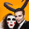 Pu Halloween Demon Horns Headband Headpiece Devil Ox Horn Hairband Funny   Men