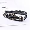 2/3 шт. панк-гитарный браслет ретро искусственная кожа цинковый сплав рок-музыка браслет ручной работы плетеный многослойный браслет для мужчин