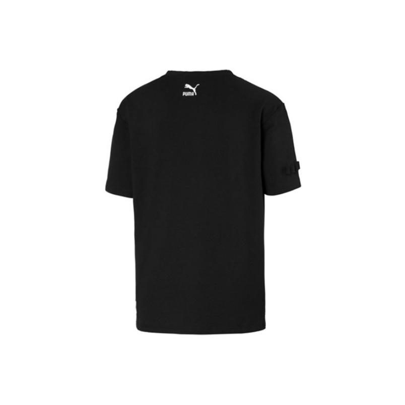 Puma Футболка с коротким рукавом с логотипом и топами унисекс Черная 595559-01