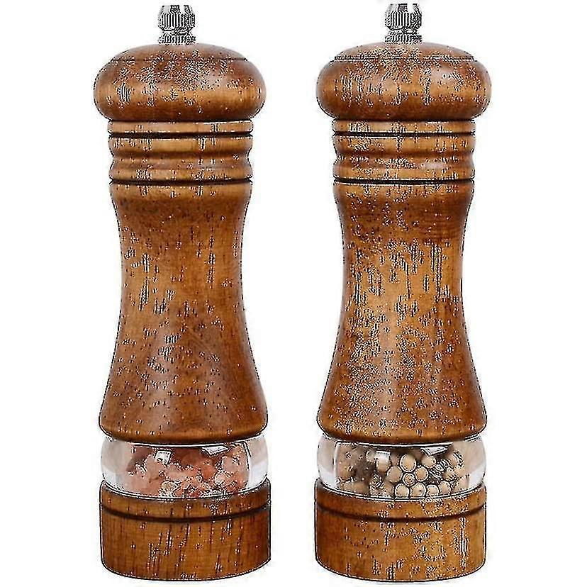 Pepper Grinder,wood Salt And Pepper Grinder Mills Sets,2 Pack,retro - RiRi