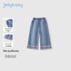 Джинсы для девочек JELLYBABY из хлопка, широкие, джинсовые