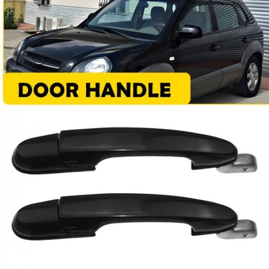 for Hyundai Tucson Outside Outer Exterior Door Handle Black Rear Left Right Pair
