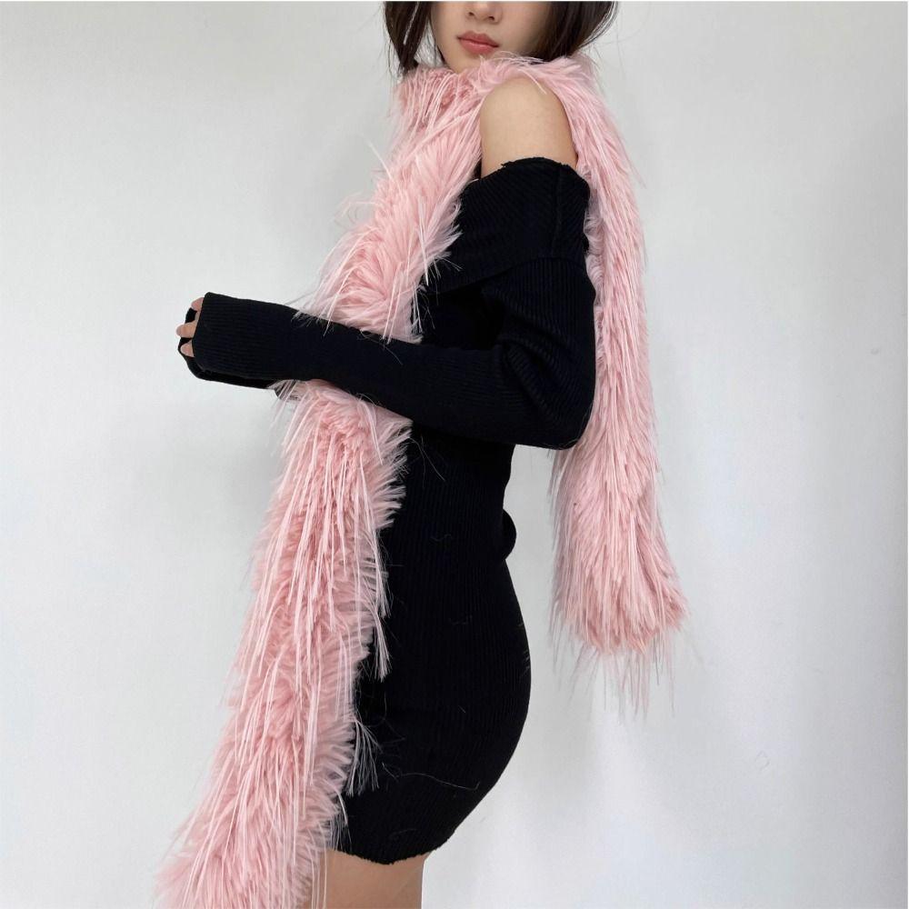 180cm Y2K Girl Scarf Thick Fluffy Luxury Wraps Shawl Fashionable Ladies Tassels Scarves Outdoor