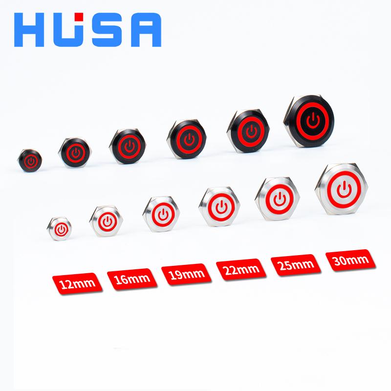 12MM 1NO Ultra Short Metal Push Button Switch Self Resetting Micro Stroke Switch With Light Two Three Color Hotel Doorbell