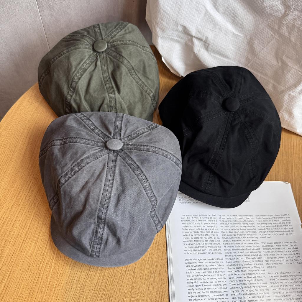 Retro Solid Color Minimalist Style Cotton Baseball Cap Sunshade Women Teens