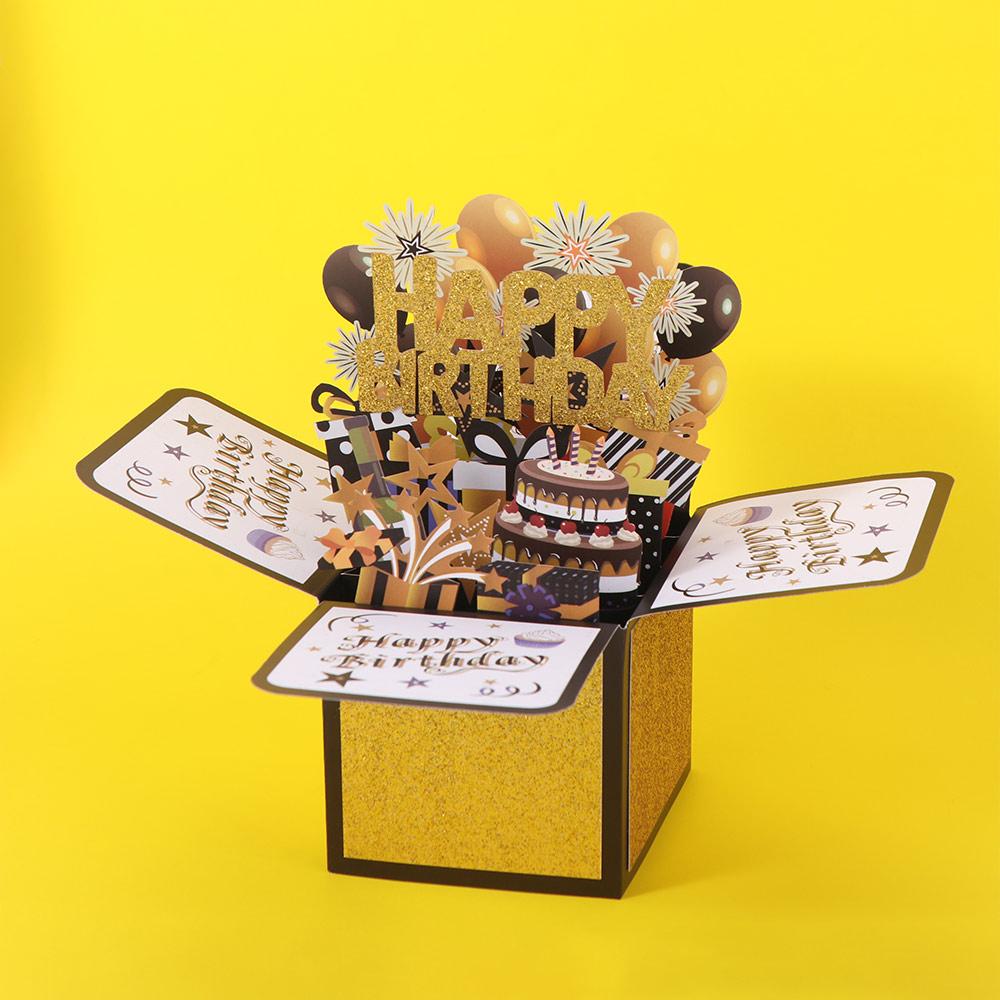 Wishing Happy Birthday Card Handmade Birthday Gift Card 3D Pop Up Birthday Greeting Card  Business
