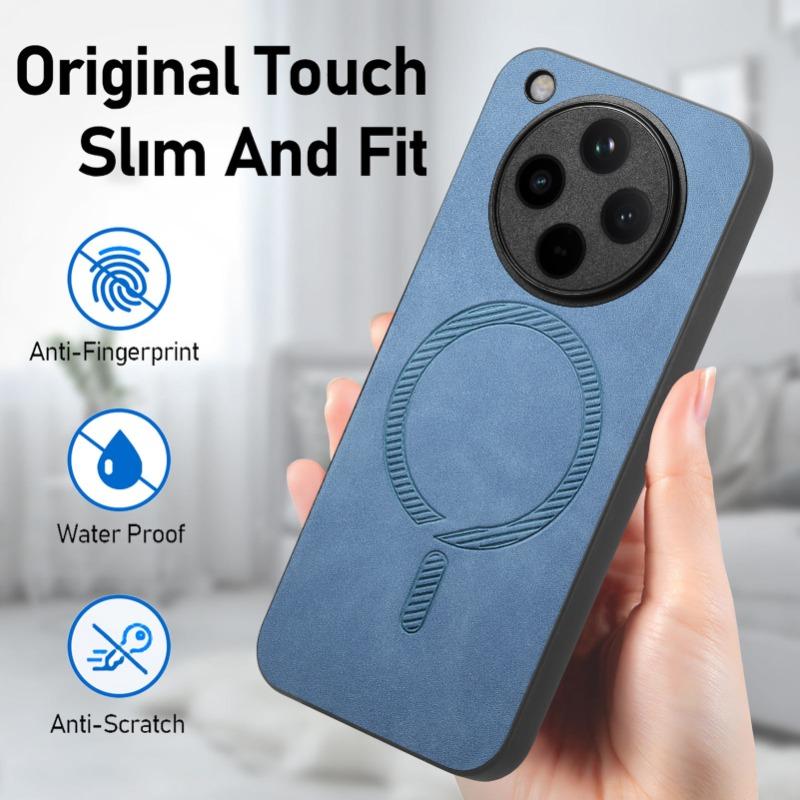 for Magsafe Leather Case for OPPO Find X8 Pro Matte Wireless Charging Protection Phone Cover for Find X8Pro X7 Ultra Shell
