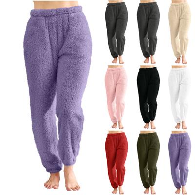 Женские удобные свободные модные повседневные однотонные домашние брюки с карманом