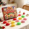 24 Days Countdown Box Christmas Cartoon Dumpling Gift Box, Xmas Advent Calendar with Stress Steamed Bun Toy Relief Squeeze Toys,