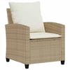 6 Piece Garden Sofa Set with Cushions Beige Poly Rattan