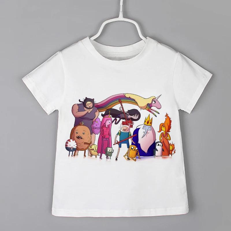 Cartoon Print Kids T-shirt Kids Anime Time Treasure Adventure Summer Funny Tees Boys/Girls Tops Baby Casual Children Clothing