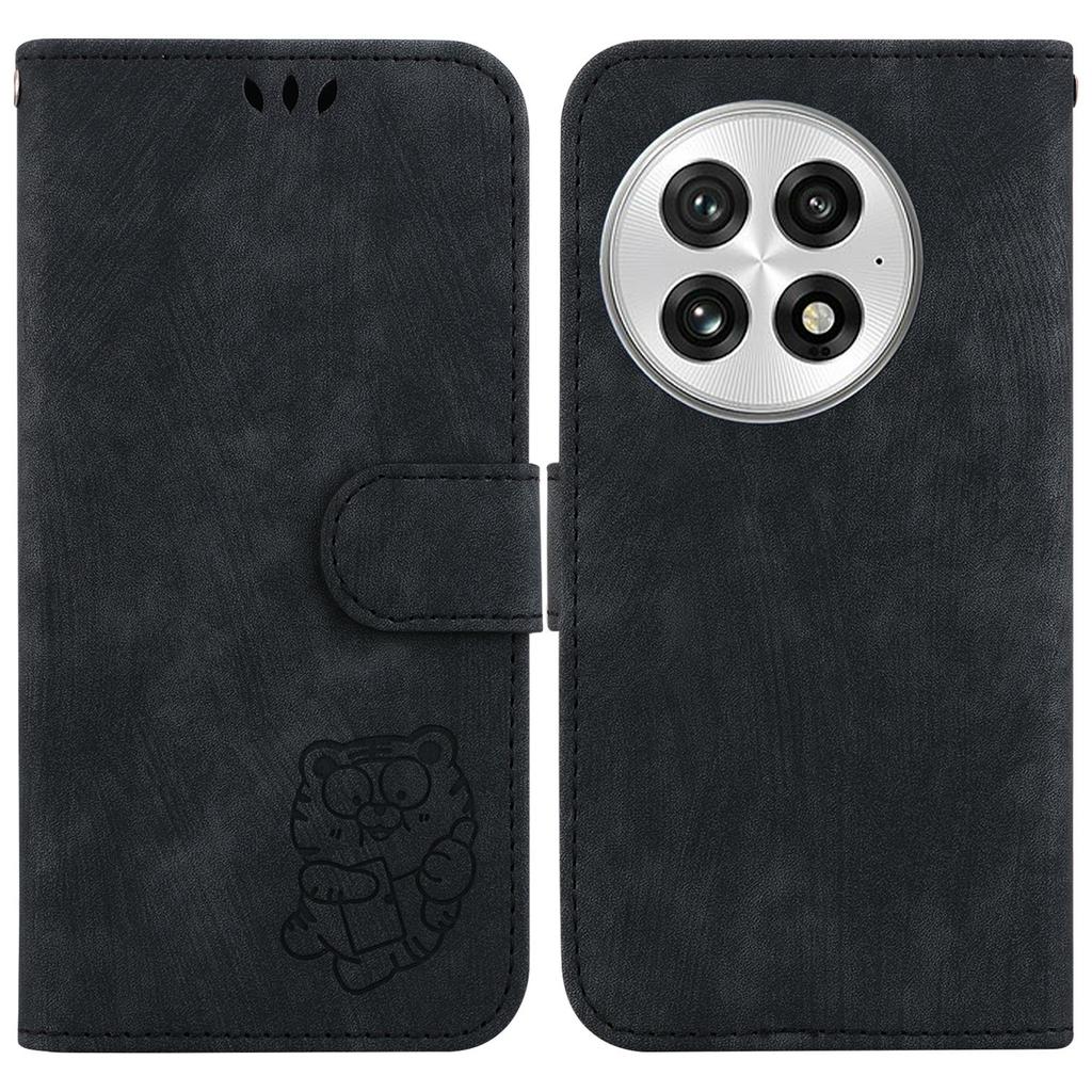 For OnePlus 13 Wallet Case Tiger Imprint Leather Shockproof Phone Cover