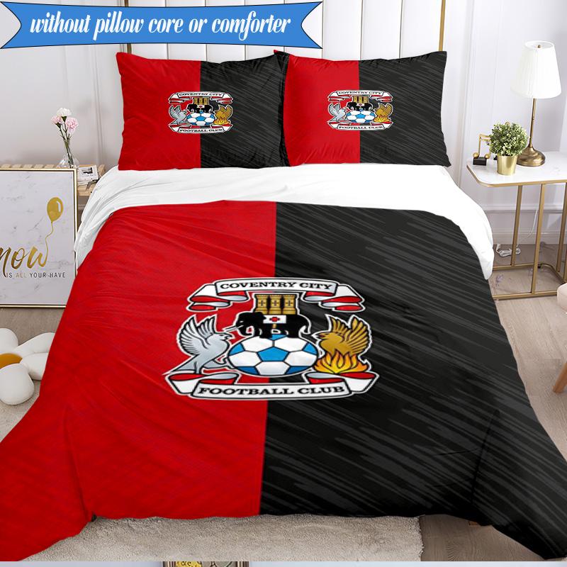 3PCS Coventry City F.C Printed Soft Bedding Set,Including 1pc Duvet Cover And 2pcs Pillowcases Perfect for Bedroom, Dormitory, Fan gift