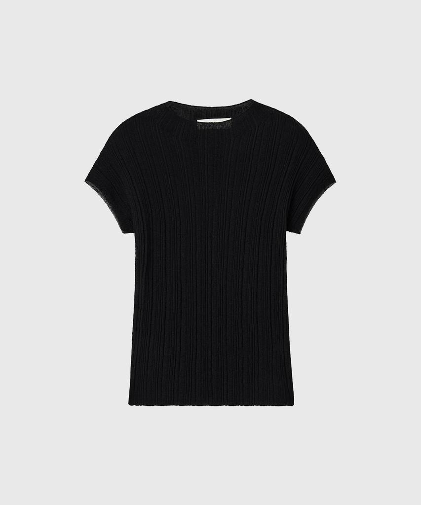 GENERALIDEA Pleated Half-Neck Knit Top [Black] / Gf2Lkp529