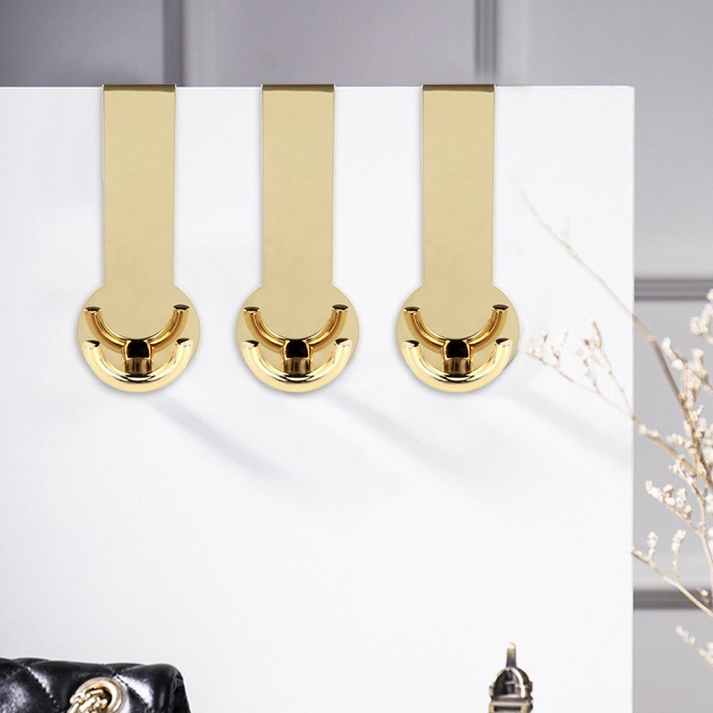 2pcs Gold/Black Door Hanger Fits 1.18in Thick Drawer Hook Heavy Duty Rack For Clothes Bag Organizer