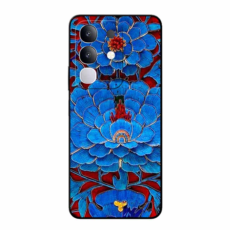 3D Тисненый Чехол Для Vivo Y300T V2445EA Рельефный Тисненый Мягкий Силиконовый Чехол Для VIVO Y300t 2025 TPU Рельефный Тисненый Funda Цветок Capa