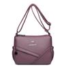 Women's Shoulder Bag Soft Leather Mother's Bag Multi-Layer Large Capacity Crossbody Bag Small Square Bag Mobile Phone Bag