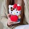 Милый Мультяшный Чехол Sanrio Hello Kitty для iPhone 17 Pro Max 16 E 15 14 Plus 13 Pro Max 12 Мягкий Силиконовый Чехол с Держателем