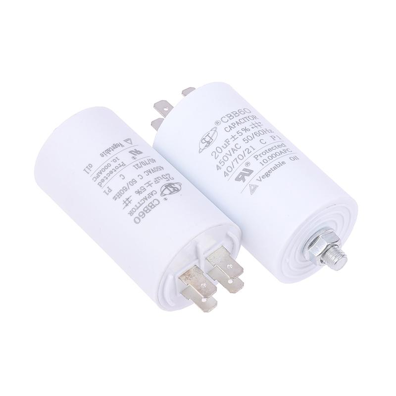 Cbb60 пусковой конденсатор 6Uf~100Uf конденсатор двигателя 50 / 60 Гц 450 В переменного тока с винтом M8 для электродвигателя/стиральной машины