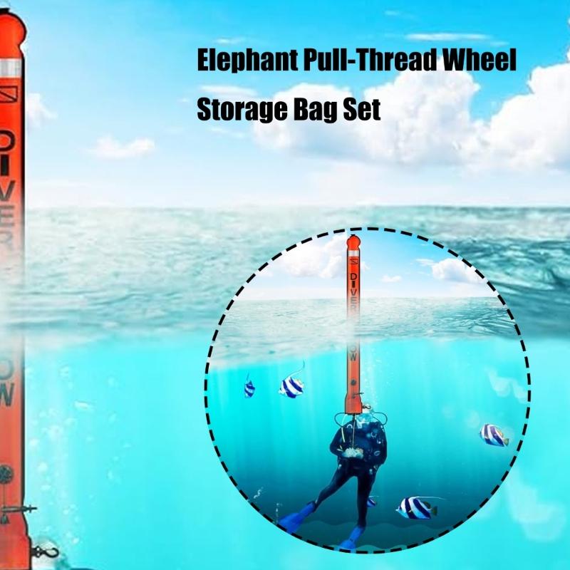 Surfaces Marker Buoys and Dives Reel Set Open Bottom Safety Inflatable Dives Float with Reel Storage Bag Easy to Use