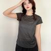 O-Neck Short Sleeve Tshirts Slim Fit Solid Color Summer Thin T-shirt Woman Bottomed Tee Tops All Match