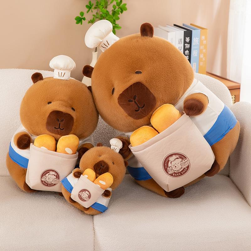 Chef Capybara Plush Toy Cartoon Animal Stuffed Doll Room Decoration Gift Kids