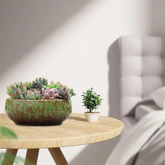 Керамическая чаша-лото для водных растений, герметичный гидропонный цветочный горшок, высокотемпературная керамическая чаша для суккулентов, аквариум