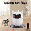 2 IN 1 Electric Cat Toys Indoor Automatic Interactive Toys with Laser and Cat Teaser Funny Chasing Exercising Laser Toy