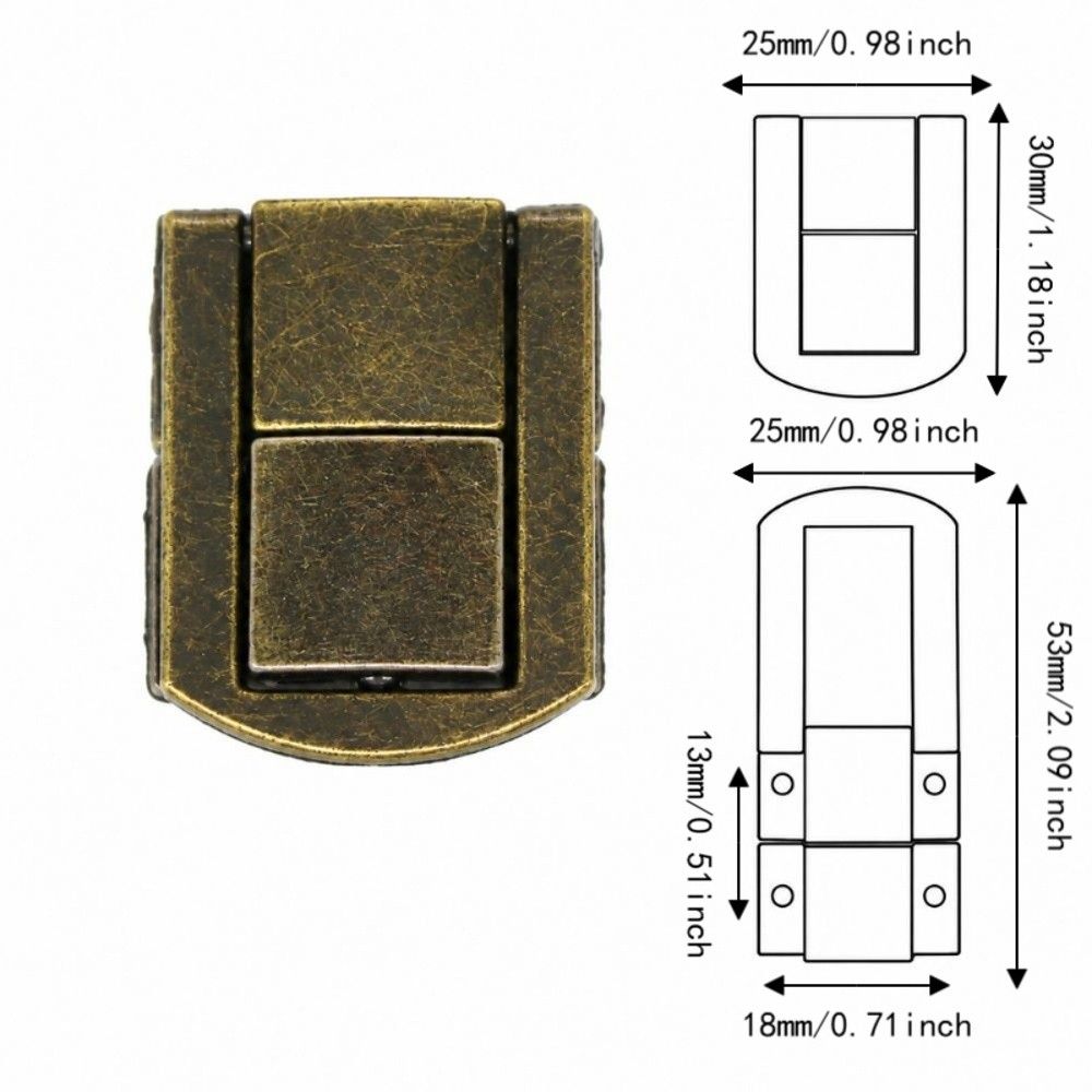 40pcs Zinc Alloy Box Latch Antique Bronze Jewelry Box Latch Practical Latch Clasp DIY Craft