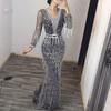 Women's New Dress Long Sleeve Sequined Fringed Dress