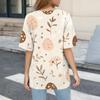 Women's T Shirt Print Button Short Sleeve Daily Weekend Fashion Basic V- Neck Regular Top