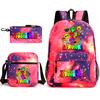 Rhythm Box Game Merchandise Student Bag Sprunki Cartoon Starry Sky Backpack Leisure Bag 3-piece Set D