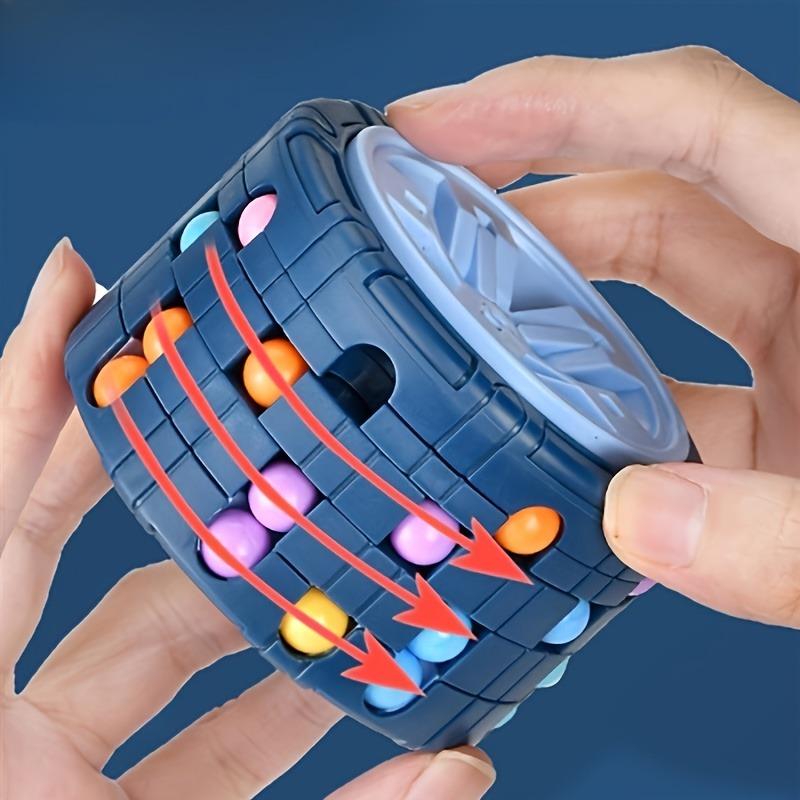 Rotating Magic Bean Cube Fidget Toy Stress Relief Brain Teaser Puzzle for Kids Adults