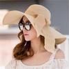 Летняя соломенная шляпа с большими полями, складная пляжная шляпа от солнца с широкими полями и бантом