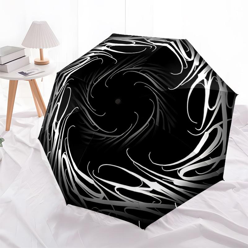 1pc Swirl Design Automatic Open/close Folding Umbrella, Compact Portable Travel Umbrella, Durable Construction yy250804141