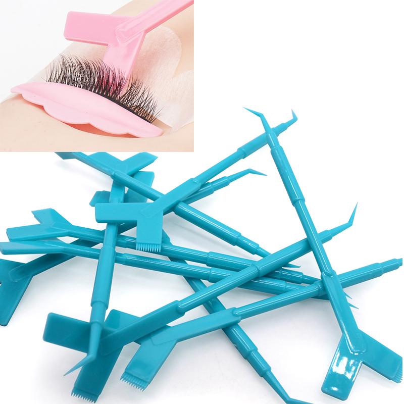 10 шт. многоразовые пластиковые палочки для завивки ресниц, инструмент для наращивания ресниц Y-образная расческа, бигуди для подъема ресниц, аппликатор, кисти для макияжа