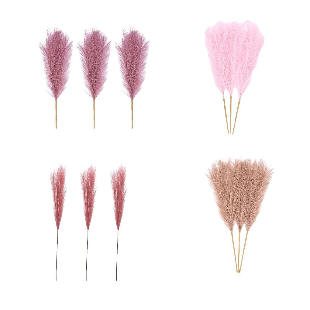 3pack/lot Space Artificial Pampas Reed For Chic And Non-shedding Home Decor Artificial Flower
