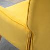 Accent Chair With Ottoman Relax Chair In Corduroy Look Armchair With Wooden Legs For Living Room Yellow