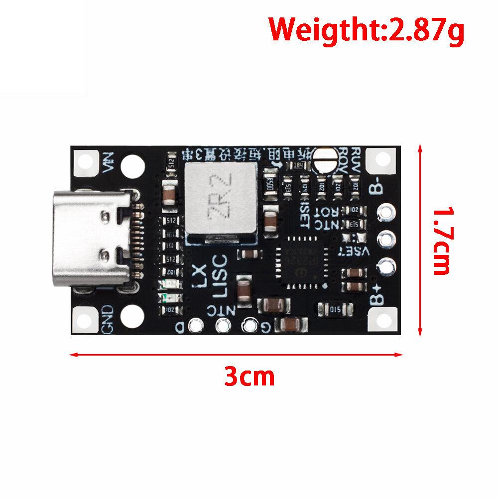 Тип-C USB 2-3S BMS 15 Вт 8,4 В 12,6 В 1,5 А модуль ускорения зарядки литиевой батареи со сбалансированной поддержкой быстрой зарядки с индикатором